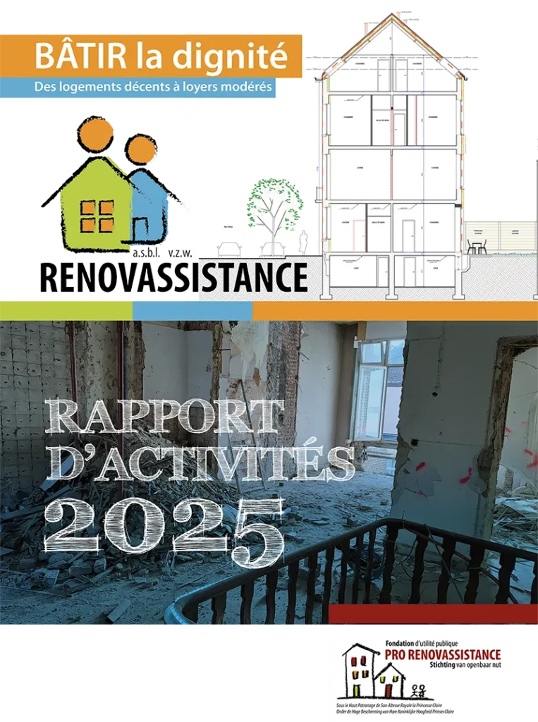 Couverture du rapport d’activités 2025 Renovassistance — Bâtir la dignité au cœur d'une année charnière